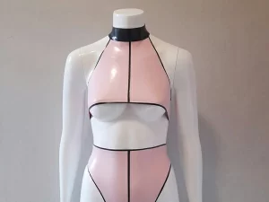 Latex Pin-striped Two Piece Set