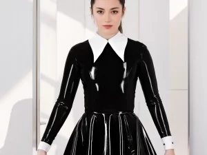 Latex Longsleeve Skater Dress