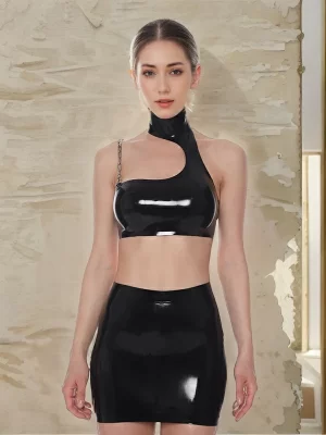 Black Latex sexier Top