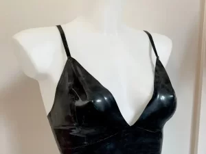 Latex Sweetheart long line plunge bralette custom made