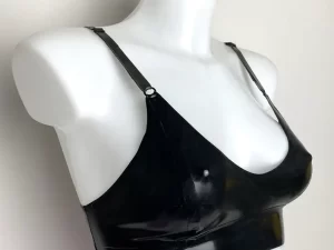 Latex bra with adjustable straps and zipper in any colour