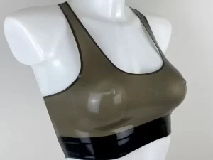 Latex sports style bralet bra with band