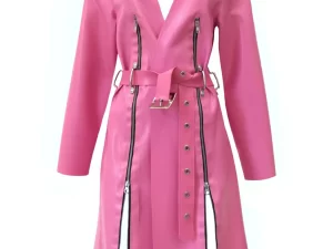 Wrap latex trench coat