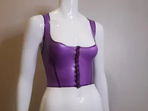 Latex Popper Front, Corset Style Top