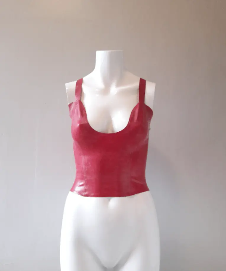 Latex Adjustable Strap Bralette, Crop top