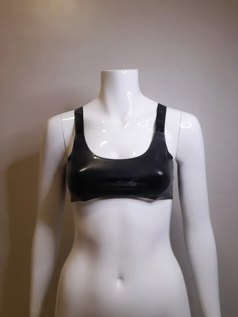 Latex Adjustable Strap Bralette, Crop top