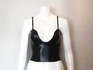 Latex Plunge Top