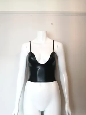 Latex Plunge Top