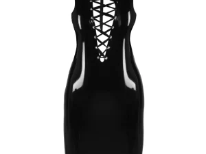 Sleeveless latex dress that highlights