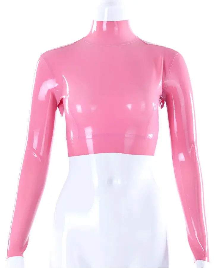 Latex Top Eva With Deep V Cleavage & Front Zip