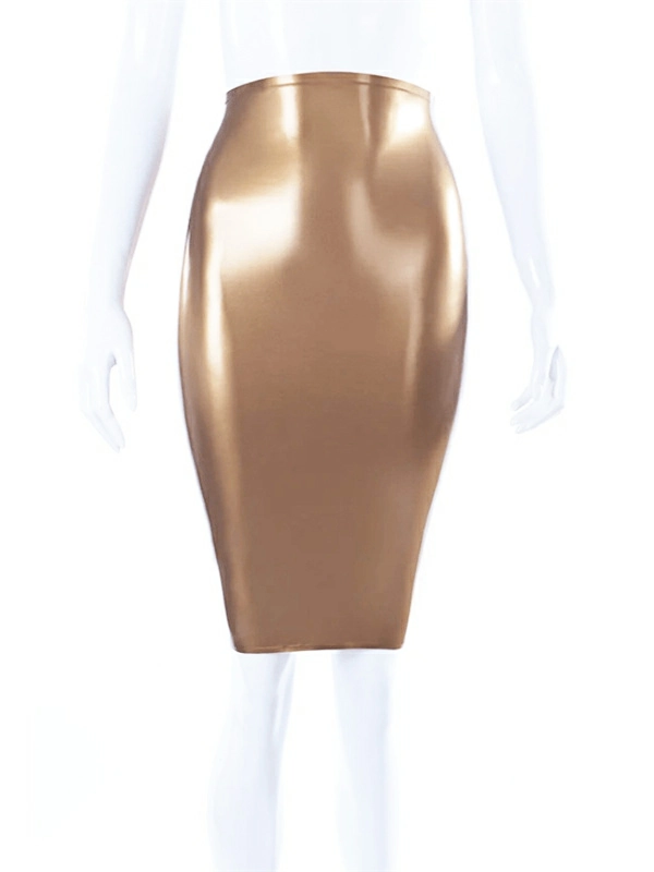 Latex Pencil Skirt With Full Back Zip