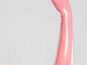 Long pink gloves made of molded latex