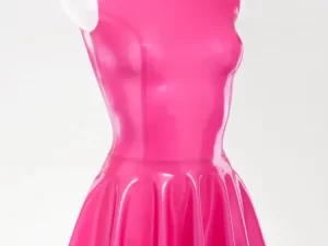 Very sexy latex fit-and-flare dress