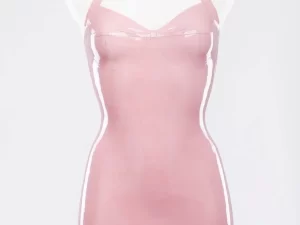 Light pink latex dress with molded cups