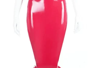 Latex Pencil Skirt With Ruffle