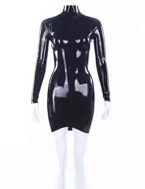 T Latex Mini Dress