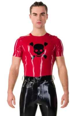 Mens Latex Death Head T-Shirt