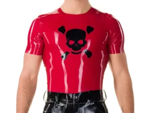 Mens Latex Death Head T-Shirt