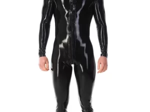 Men's Latex Two-Way Zip Catsuit