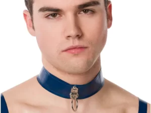 Men's O-Ring Latex Collar With Buckle Back