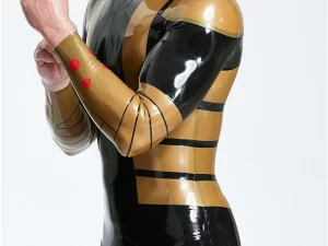 Male Blazing Gold Back Zip Catsuit