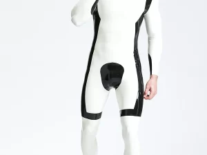 Male White Knight Back Zip Catsuit