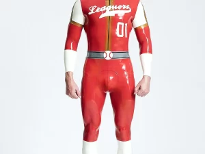 Male Leaguers Baseball Look Shoulder Zip Catsuit