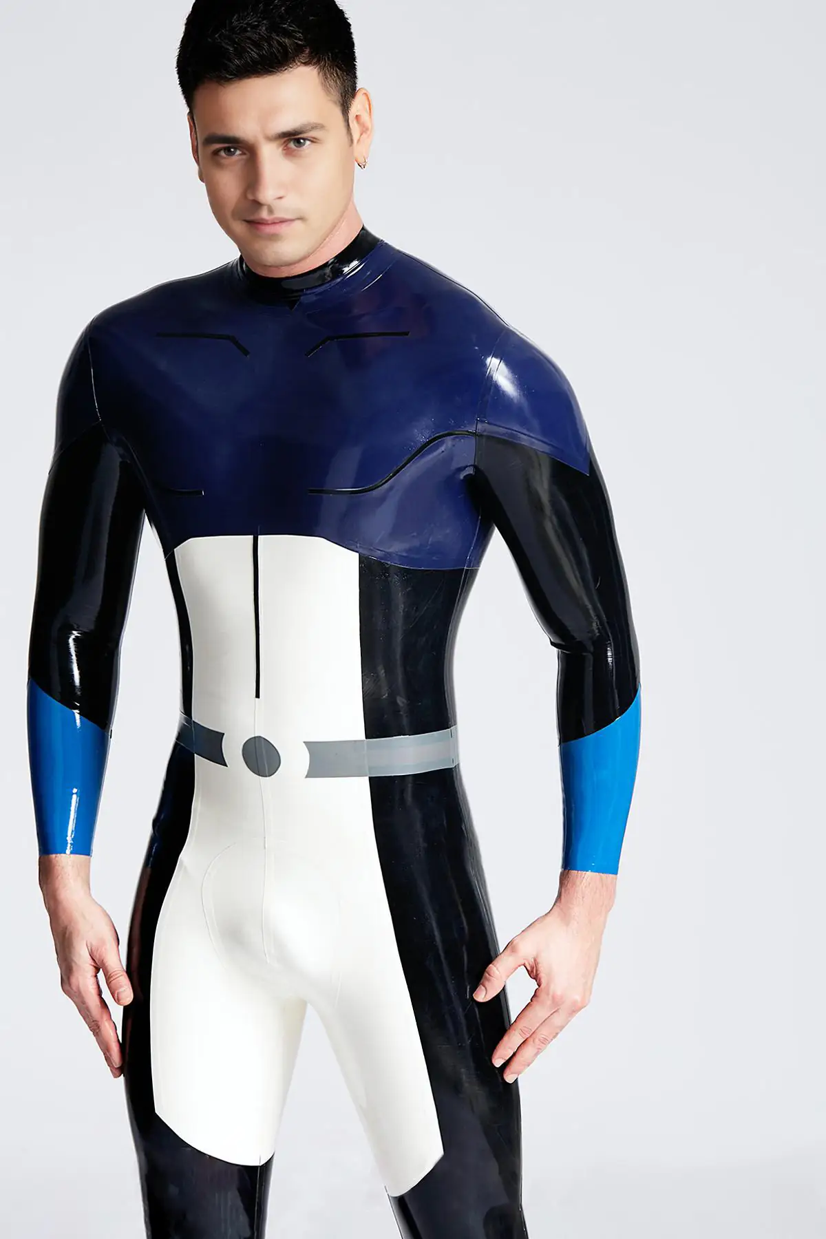 Male Stagger Back Zipper Catsuit