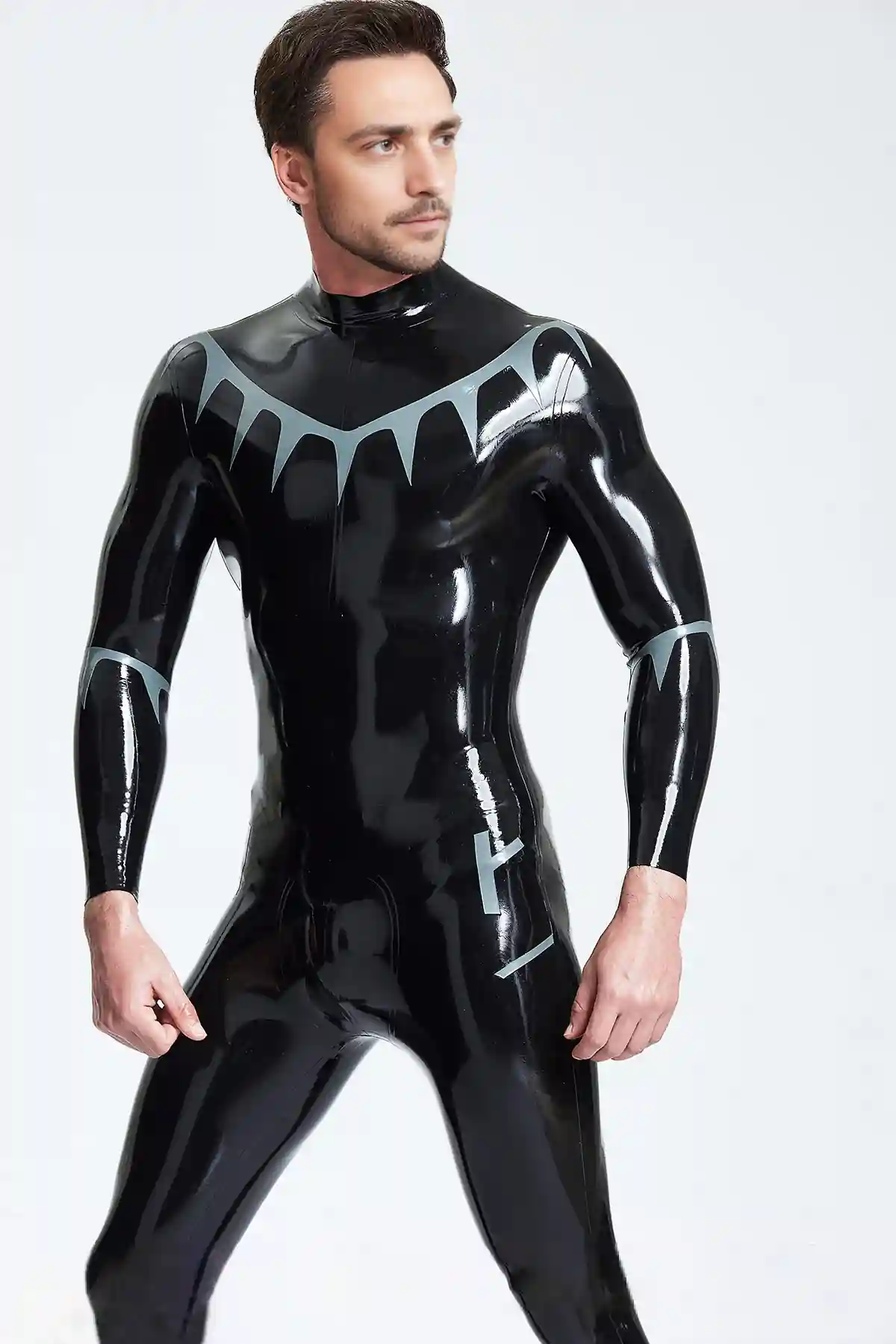 Male Lightning Flash Wide-Necked Catsuit