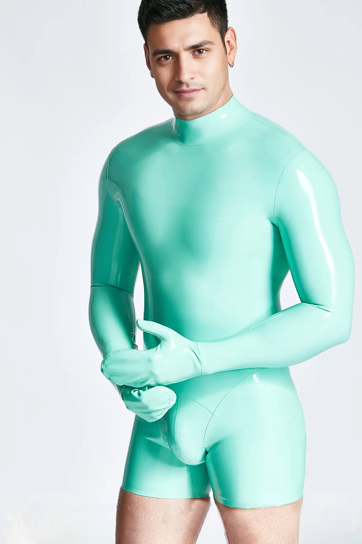 Male Winged-Chest Back Zip Catsuit