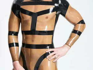 Male Harnessed Translucent Catsuit