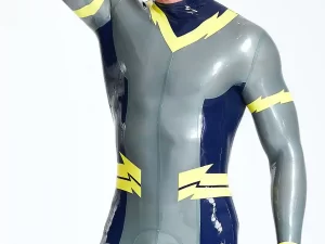 Male Lightning Bolt Back Zip Catsuit