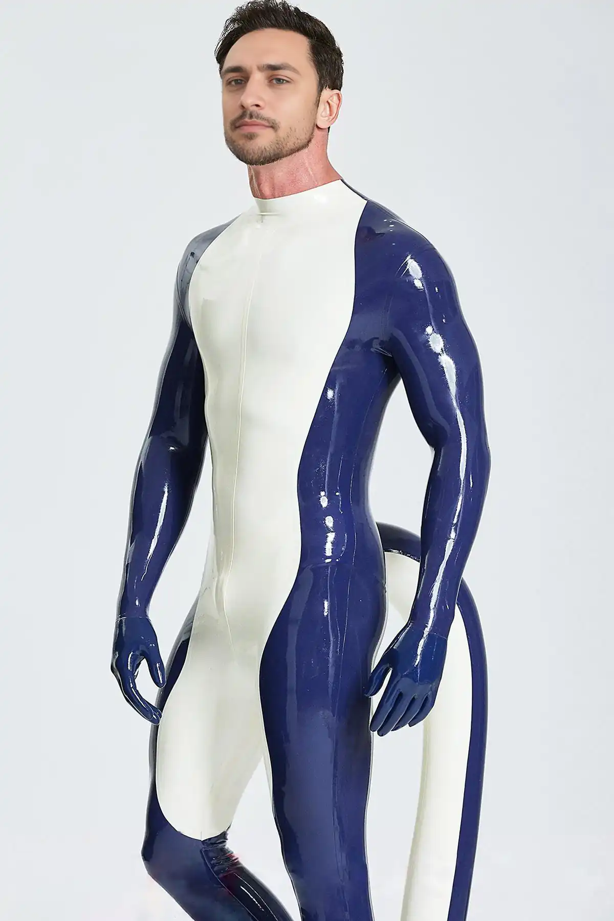 Male Purr-fect Inflated Tail Catsuit With Feet & Gloves