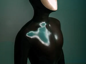 Male Face-Entry Latex Catsuit