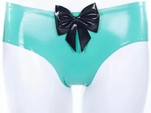 Low Waist Latex Briefs With Bow