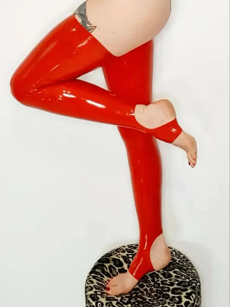 Candy Toeless Latex Stockings