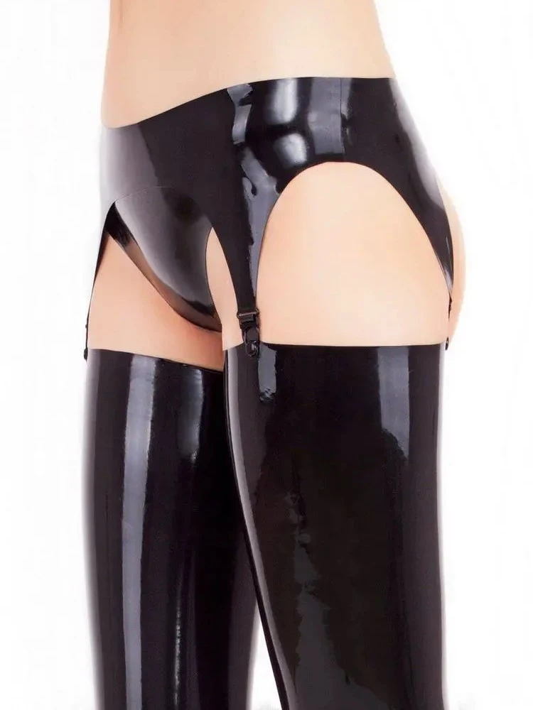 High-Waist Latex Hotpants