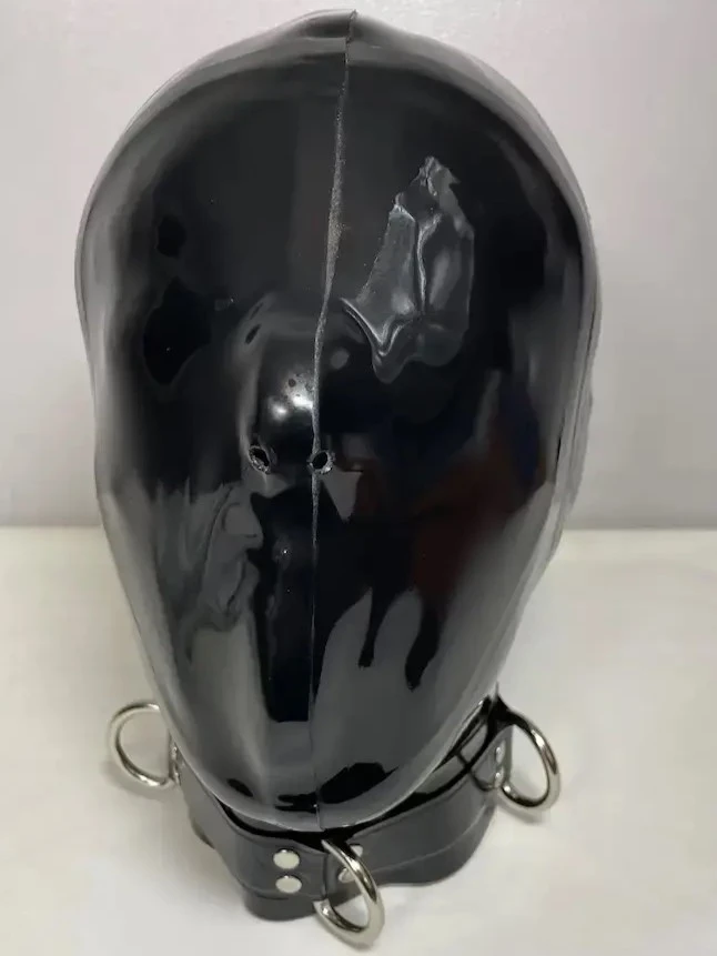 Latex Full Face Hood with No Eyes - Fashion Latex Clothing UK