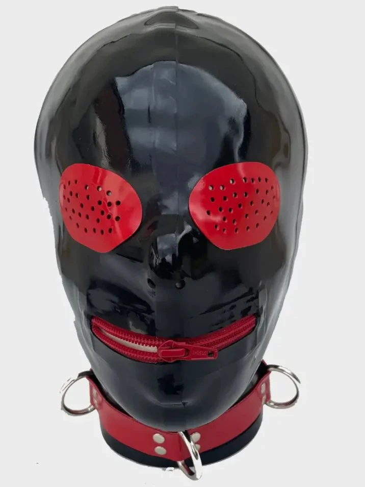 Latex hood with panelling and eye