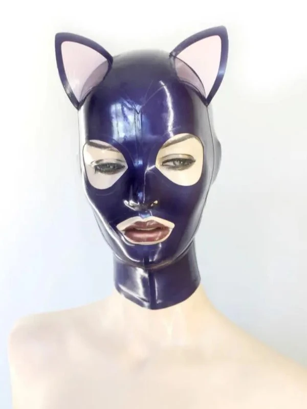 Latex Hood translucent colors with trim and zipper