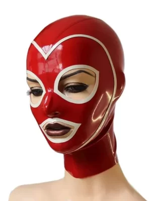 Latex Rubber Hood with trimmed face and zipper