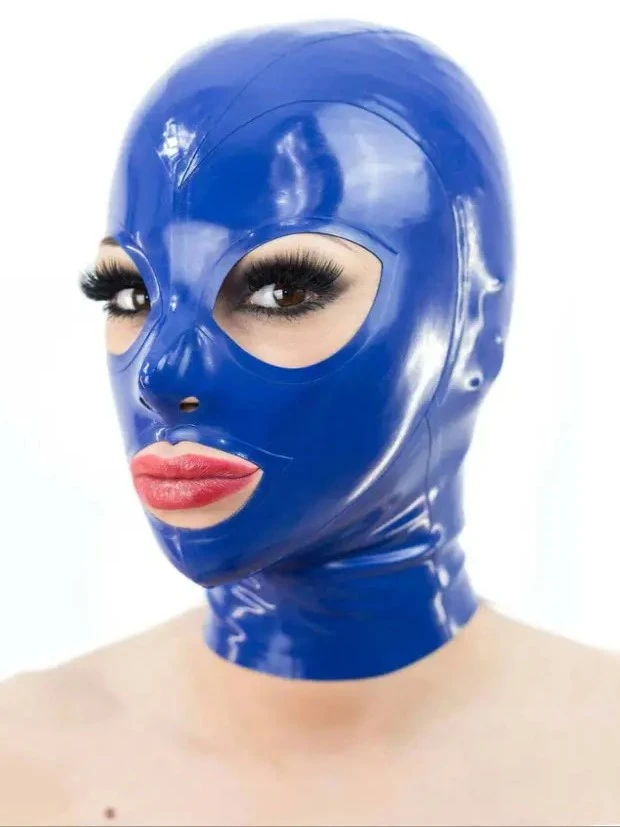 Latex Hood 2-color with contrast trim and zipper