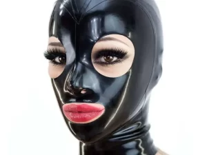 Latex Hood single color with zipper and round eyes