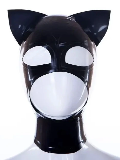 Latex Hood single color with zipper and round eyes