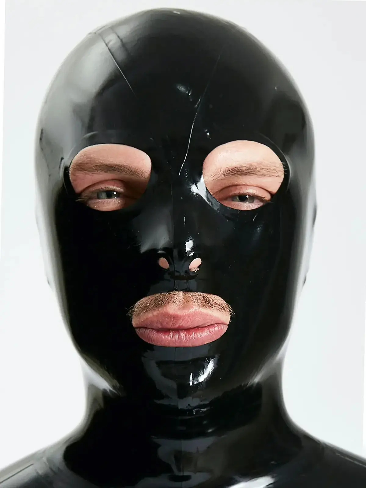 Latex Hood With Wig Ponytail With Eyeshade With Mask no plug Rubber Fetish