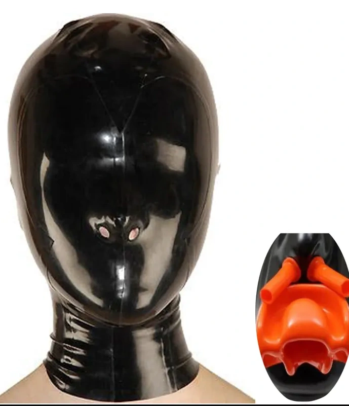 Natural Latex Materials and Open Mouth with Back Zip