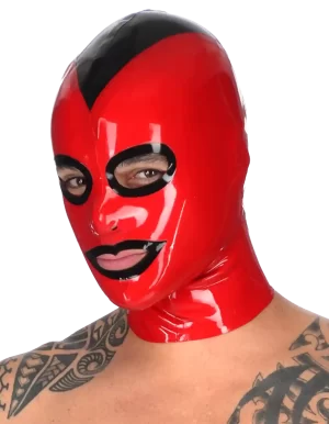 Mens Latex Hood Back Zipper Rubber Mask Clubwear Cosplay Cosutme BDSM Fetish