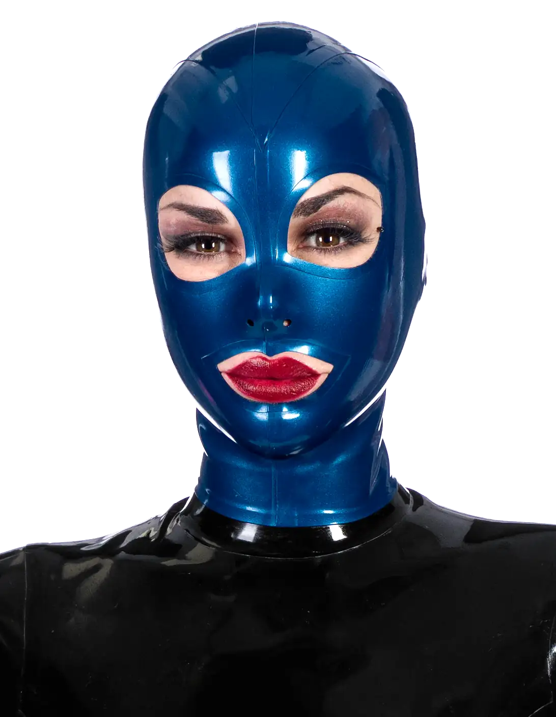 Mens Latex Hood Back Zipper Rubber Mask Clubwear Cosplay Cosutme BDSM Fetish