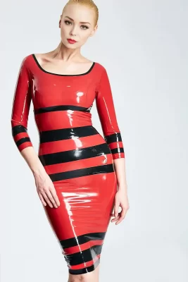 Latex Horizontale Boatneck Dress