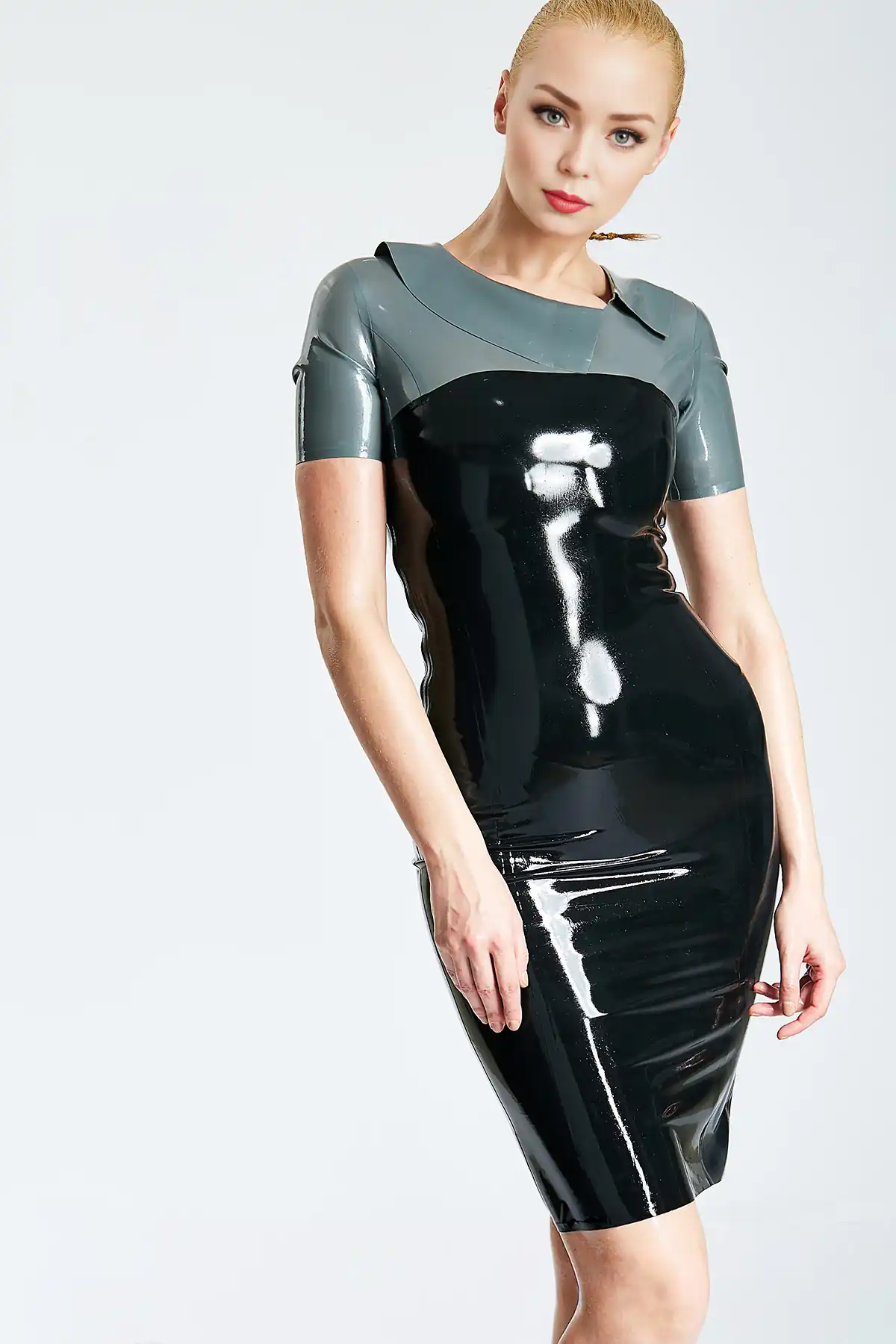 Latex Classic Boatneck Cocktail Dress